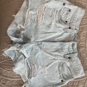 Levi's Light Blue Ripped Jean Shorts